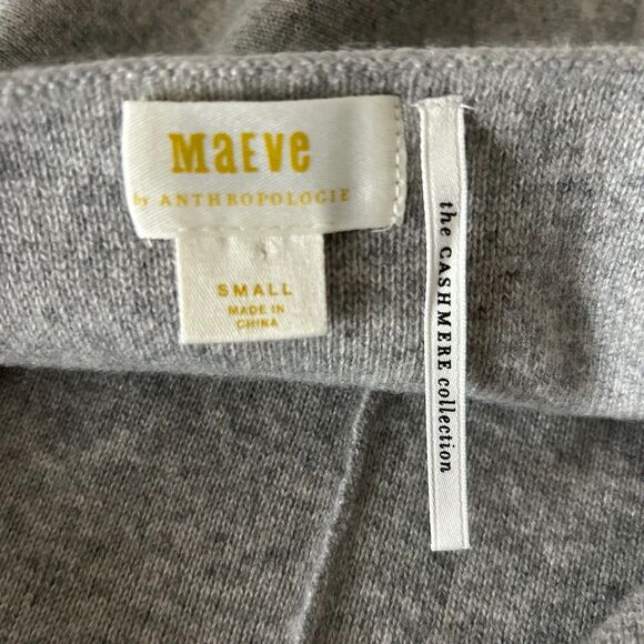 Anthropologie Maeve The Cashmere Collection Cashmere Crop Top Gray Size Small - Picture 3 of 4